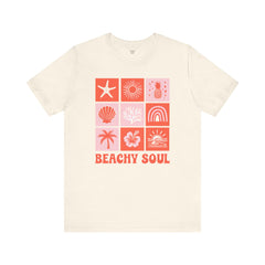 Beachy Soul Unisex Jersey Tee - Perfect Summer Vibes, Casual Wear, Gift for Beach Lovers, Vacation Outfit, Relaxed Style