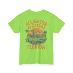Alligator Alcatraz Unisex Heavy Cotton Tee, Florida Souvenir Shirt, Travel Gift, Vintage Style Tee, Nature Lover Apparel