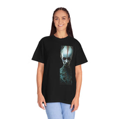 Red Stripe Alien - BookMark Unisex Garment-Dyed T-shirt