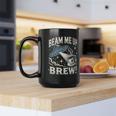 UFO Beam Me Up Brew - Black Mug (11oz, 15oz)