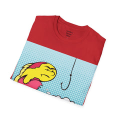 Hooked On Something Pop Art FISH Unisex Softstyle T Shirt  Reel this one in hook line and sinker