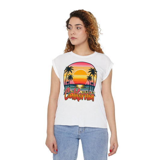 California Sunset Women's Tee: Adventure, Nature, Camping, Hiking Shirt