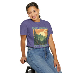 Rocky Mountains Colorado Graphic, Comfort Colors Soft Relaxed Fit Unisex Garment-Dyed T-shirt