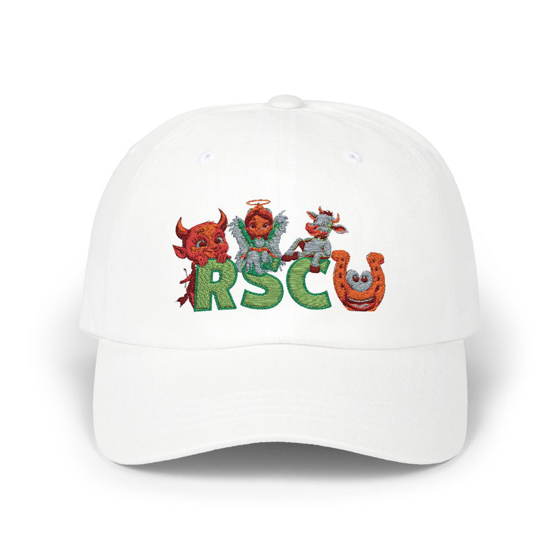 Russell Sage College Mascot Classic Cap - Claim your Memories as a Red Devil, Blue Angel, Purple Cow or Golden Horseshoe