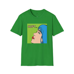 Pop Art Gal T-Shirt featuring Blue Hair and Red Lips Unisex Soft Style Shirt