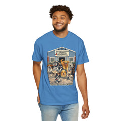 Front Graphic "Who Let the Dogs Out?" Baldwin Harbor Animal Hospital Cute Vet Clinic T Shirt