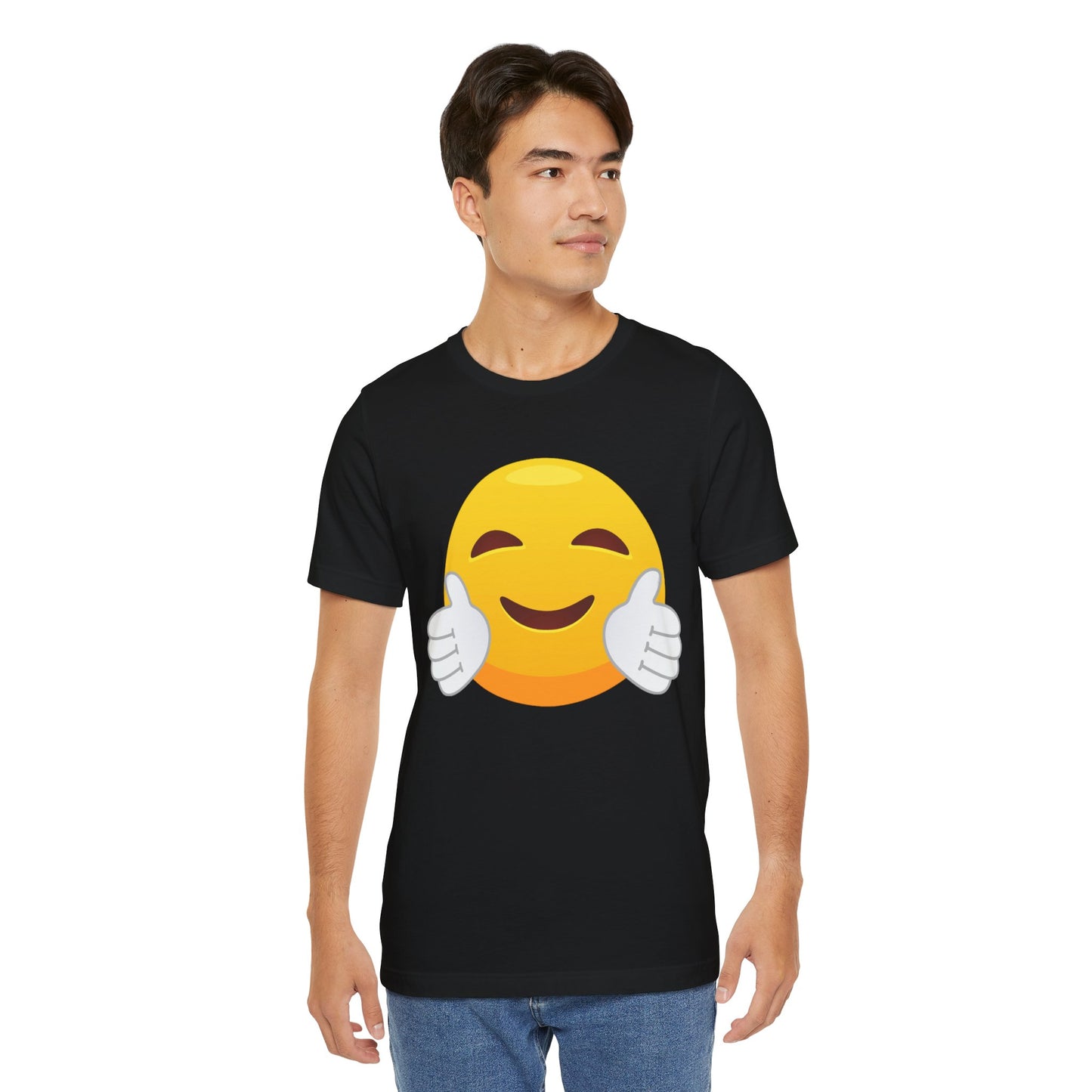 Emoji With White Gloved Hug - Graphic Unisex Jersey Short Sleeve Tee