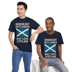 Honorary Outlander Heavy Cotton Tee, Holy Loch Scotland Shirt, Outlander Fan Gift, Casual Tee, Travel Souvenir, Unisex T-Shirt