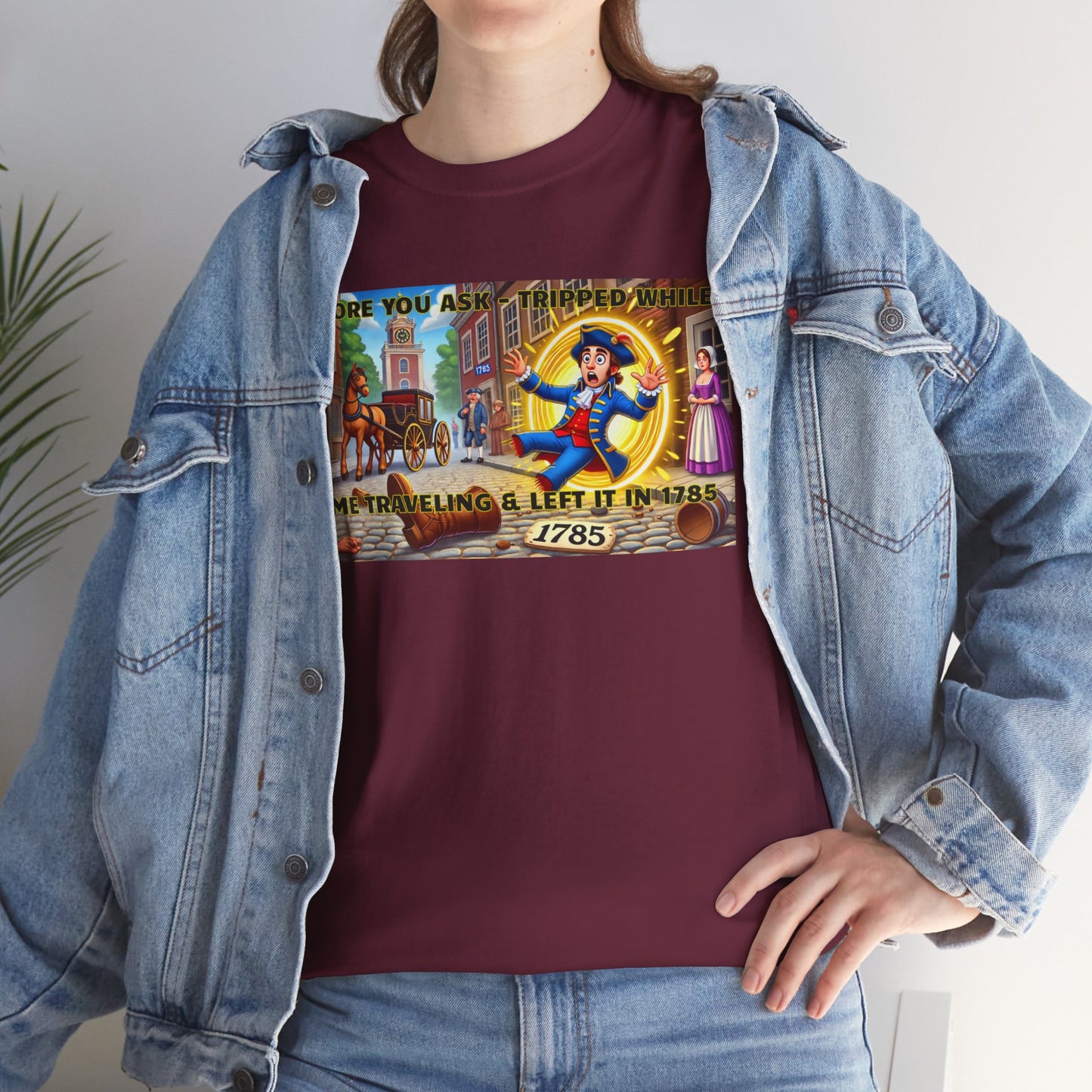 Amputee Funny Time Travel Excuse  - Unisex Heavy Cotton Tee