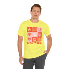 Beachy Soul Unisex Jersey Tee - Perfect Summer Vibes, Casual Wear, Gift for Beach Lovers, Vacation Outfit, Relaxed Style
