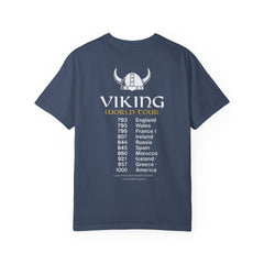 Viking World Tour T-Shirt, Garment-Dyed Apparel, Unisex Graphic Tee, Norse Mythology Gift, Festival Attire, Casual Wear