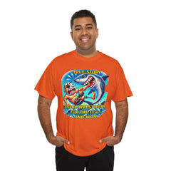 Amputee Humor True Story Shark Wrestled Me For The Leg, And Won - Unisex Heavy Cotton Tee
