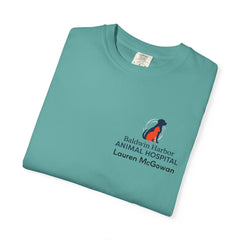 Lauren McGowan Front Logo Back Graphic Baldwin Harbor Animal Hospital "Who Let the Dogs Out?" Tee