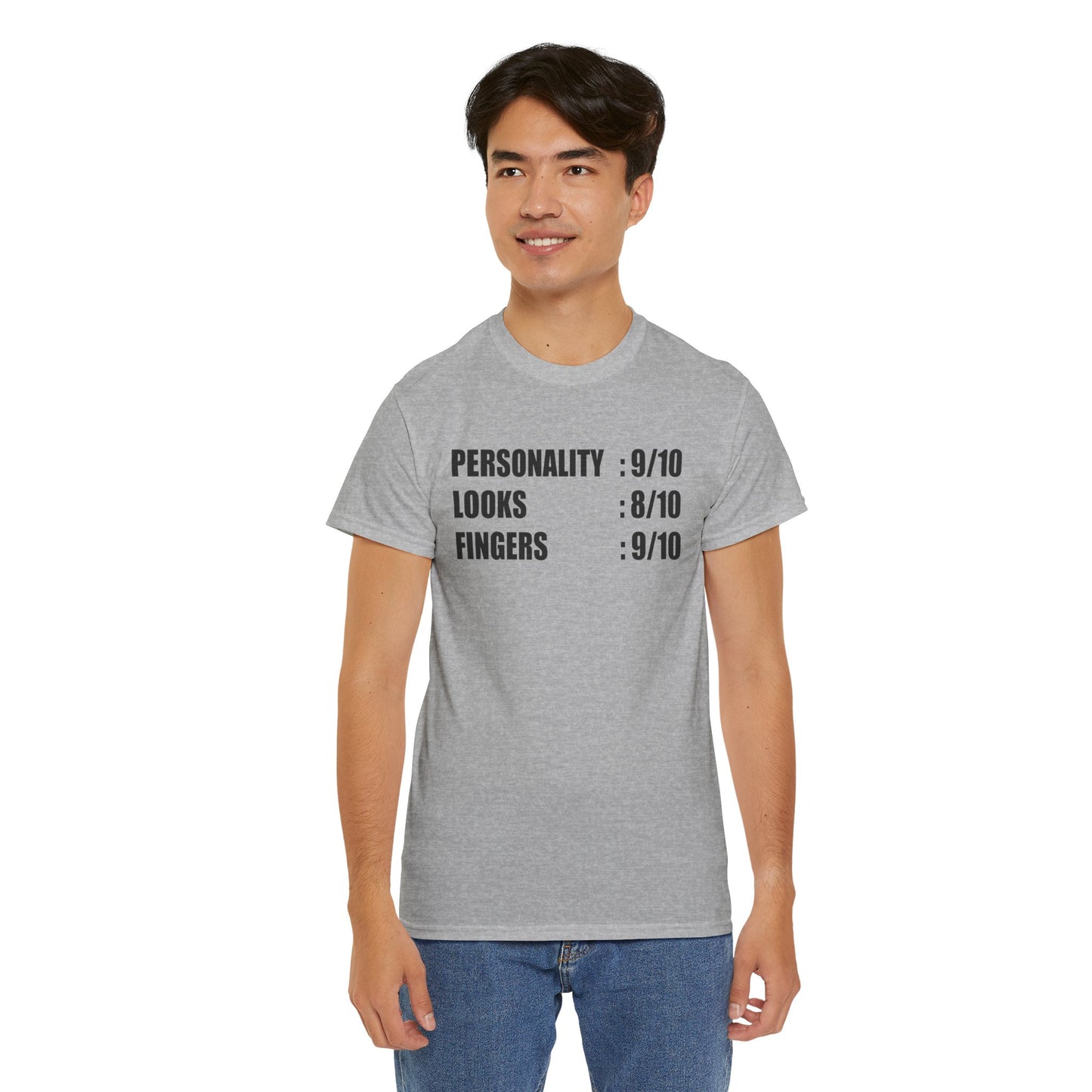 Personality, Looks, Fingers Count - Unisex Heavy Cotton Tee / Prosthetic Humor / One Leg / One Arm / Missing Fingers