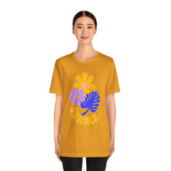 Summer Floral Tee — Retro Flowers & Monstera Design