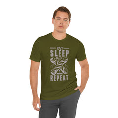 Hair Enthusiast Tee, Eat Sleep Hair Repeat Shirt, Funny Barber Gift, Unisex Jersey Tee, Casual Everyday Apparel, Salon Worker Top