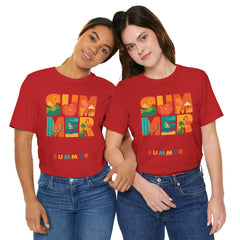 Summer Graphic Tee — Colorful Tropical "SUMMER" Typography T-Shirt