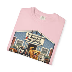 Pitbull Added "Who Let the Dogs Out?" Baldwin Harbor Animal Hospital Cute Vet Clinic T Shirt