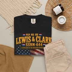 Lewis & Clark SSBN-644 Submarine T-Shirt — 'Ocean in View! O! The Joy.' Vintage Nautical Military Tee