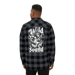 Wild Sound Wolf Guitarist Graphic - Unisex Flannel Shirt