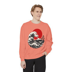 Japanese Wave and Red Sun Comfort Colors Sweatshirt