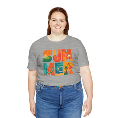 Summer Graphic Tee — Colorful Tropical "SUMMER" Typography T-Shirt