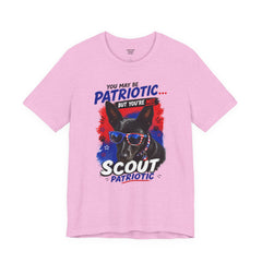 Personalized With Your Dogs Image and Name Patriotic Unisex Jersey Short Sleeve Tee