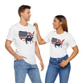 Red White and Blue Farmer Graphic, Unisex Jersey Short Sleeve Tee