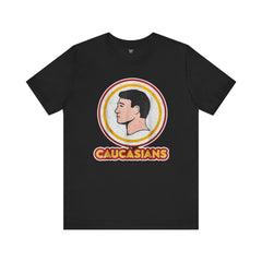 Graphic Tee - Funny Caucasians Satire Head Shot Unisex Jersey Short Sleeve Tee