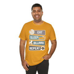 Eat Sleep Billard Repeat - Graphic Unisex Jersey Short Sleeve Tee