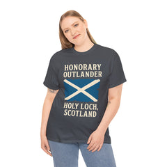 Honorary Outlander Heavy Cotton Tee, Holy Loch Scotland Shirt, Outlander Fan Gift, Casual Tee, Travel Souvenir, Unisex T-Shirt