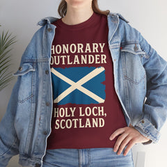 Honorary Outlander Heavy Cotton Tee, Holy Loch Scotland Shirt, Outlander Fan Gift, Casual Tee, Travel Souvenir, Unisex T-Shirt
