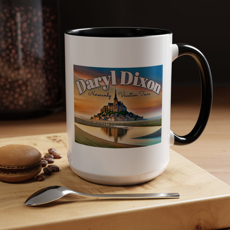 TWD Daryl Dixon Normandy Vacation Tours Funny Graphic Accent Coffee Mug