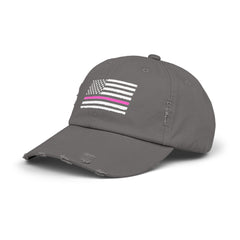 Support Cancer Survivors, Unisex Distressed Cap, US Flag Cancer Awareness, Gift For Him, Gift For Her, Pink Supporter, Cancer Survivors Flag