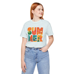 Summer Graphic Tee — Colorful Tropical "SUMMER" Typography T-Shirt