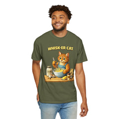 Whisker Cat Baking T-Shirt — Cute Cat Chef Graphic Tee