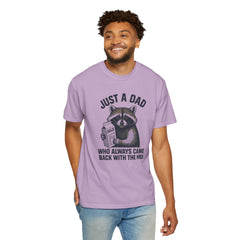 Just a Dad Raccoon T-Shirt | Garment-Dyed Tee for Father’s Day, Dad Gift, Animal Lover Shirt, Funny Dad Apparel, Gift for New Dads