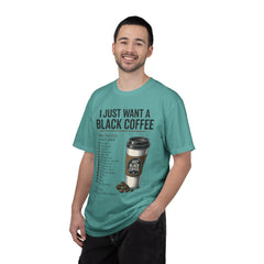 I Just Want a Black Coffee T-Shirt — Funny Barista List Graphic Tee for Coffee Lovers