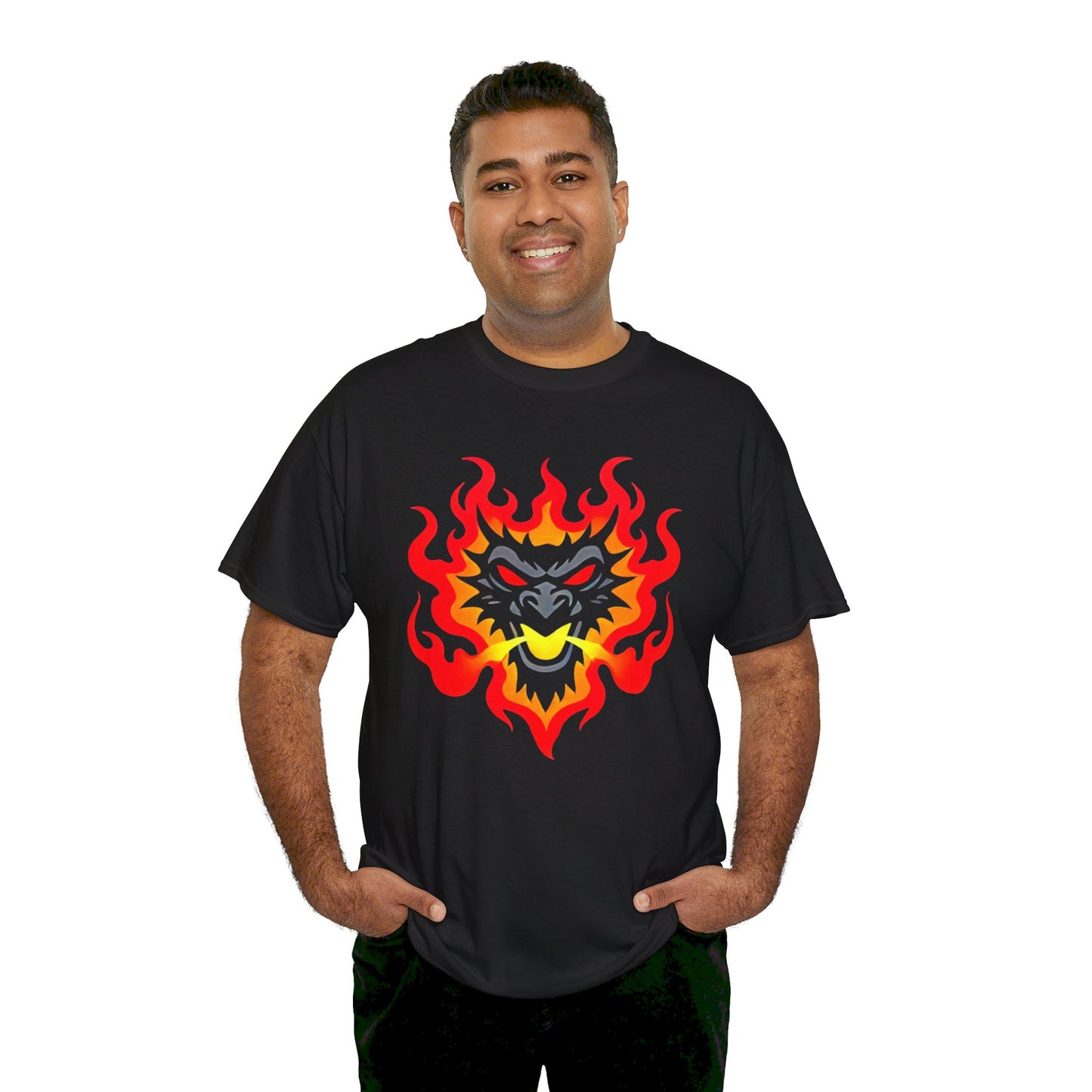 Flaming Fire Dragon - Graphic Unisex Heavy Cotton Tee