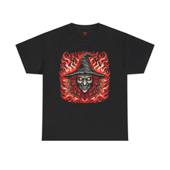 Flaming Fire Witch - Graphic Unisex Heavy Cotton Tee
