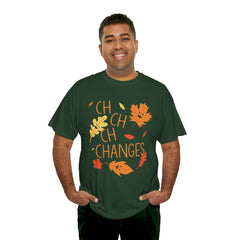 Changes Fall Leaves Graphic - Unisex Heavy Cotton Tee