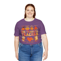 One Thankful Teacher T‑Shirt – Fall and Thanksgiving  Teacher Appreciation Tee
