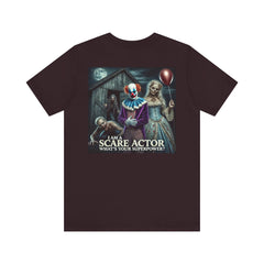 Halloween Scare Actor - Front and Back Graphic Unisex Jersey Short Sleeve Tee