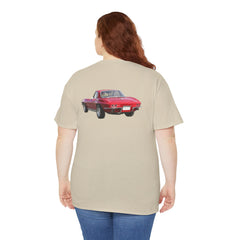 Red Corvette Summer Unisex Tee - I'm Vetted For Life Front and Back Image T Shirt