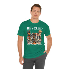 RESCUED IS MY Favorite Breed - Unisex Jersey Short Sleeve Tee