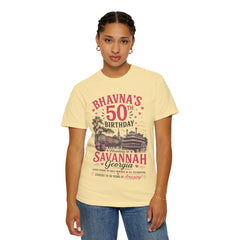 Bhavna Personalized 50th Birthday Girls Trip Savannah, Georgia T-Shirt