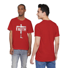 Faith Cross Prosthetic Leg T‑Shirt — Amputee Inspirational Christian Tee