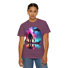 Bigfoot & Alien Nightscape T-Shirt — Sasquatch UFO Graphic Tee