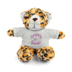 Stuffed Animals with T Shirt, Girl Quote, Support Wildlife, Happy Girls Sparkle, gift for her, Birthday Gift, Everyday gift, animal lover gift, nature lover gift