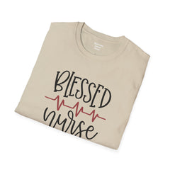 Blessed Nurse - Unisex Softstyle T-Shirt | Nurse Awareness, Medical Wear, Gift For Her, Scrubs Tee, Medical Staff Gift, Registered Nurse, RN